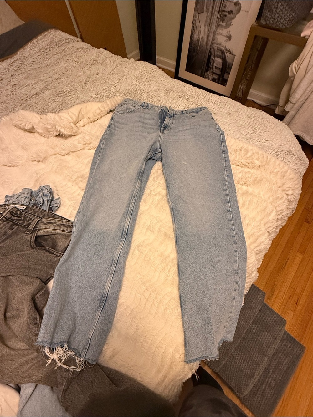 Zara Light Wash Straight-Leg Jeans